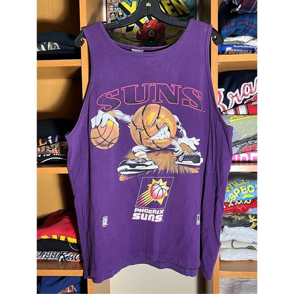 Vintage 90s NBA Phoenix Suns Angry Basketball Tank Top - Picture 1 of 5